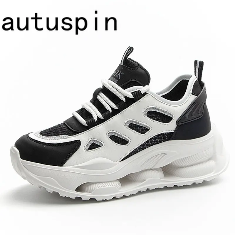 

Autuspin New Arrival Women Sneakers Fashion Summer Breathable Mesh Casual Sports Vulcanized Shoes Ladies Daily Lace-up Sneaker