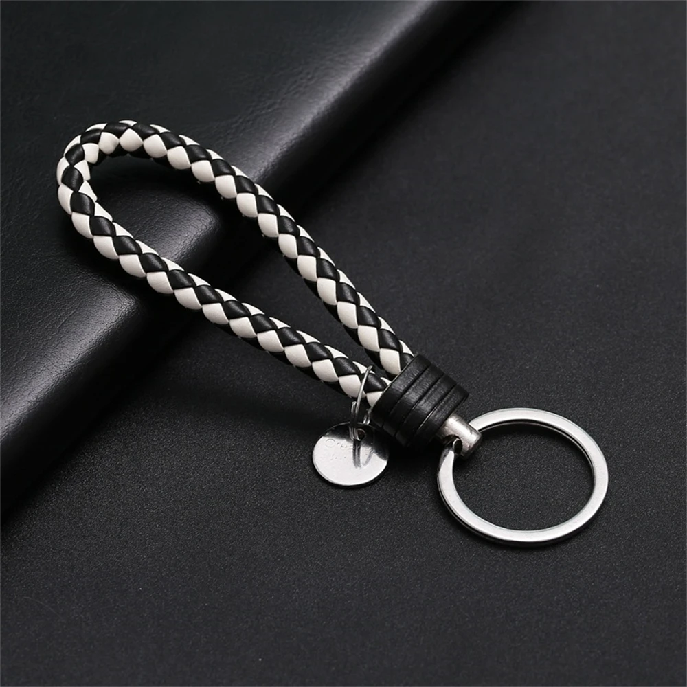 Braided PU Leather Wristlet Keychain Strap - Stylish Accessory