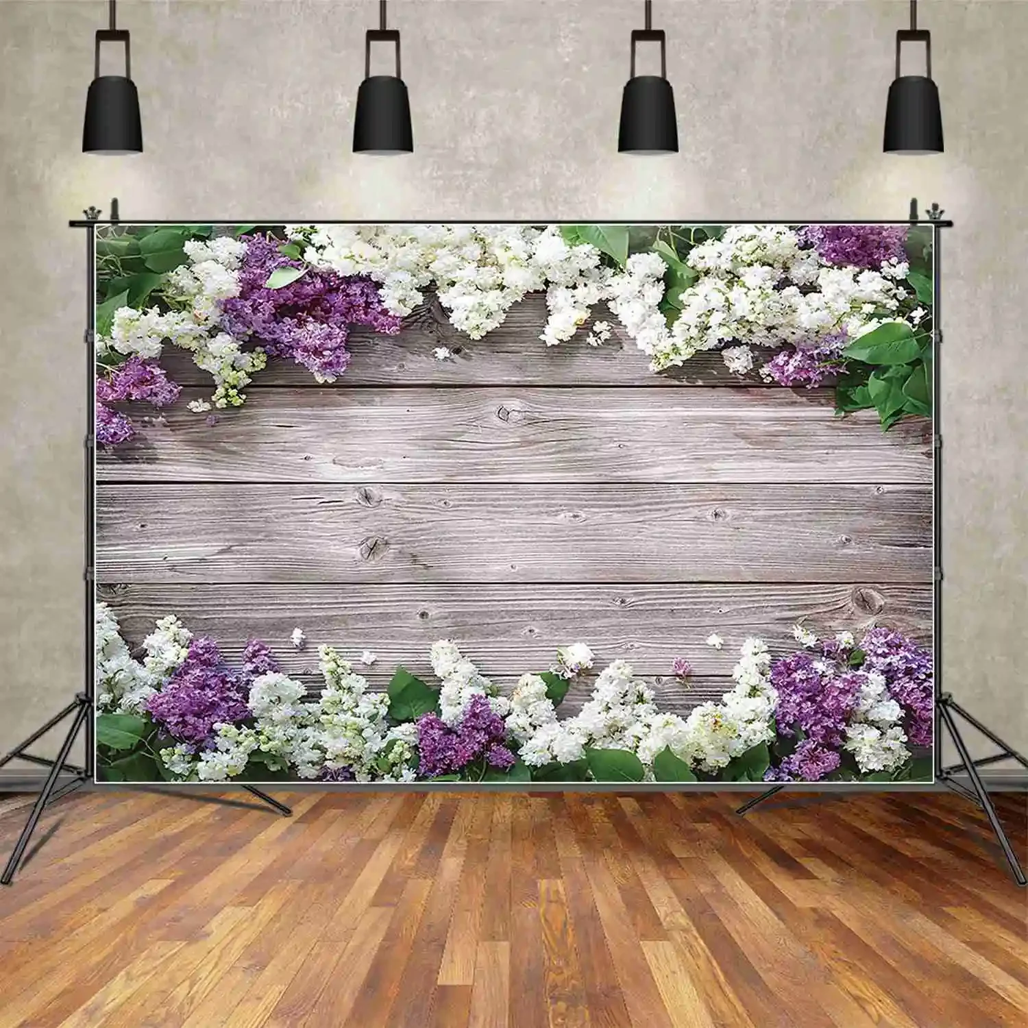 Photo Backdrop MOON.QG Flower Wooden Wall Product Photography Backdrops Spring Wood Boards Photo Studio Backgrounds Birthday Portrait Photozone