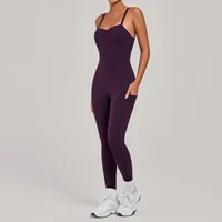 Women's Multi Wearing Method Sports Yoga Jumpsuit Backless Hip Lift One-Piece Fitness Jumpsuit Running Workout Gym Yoga Jumpsuit - Image 3