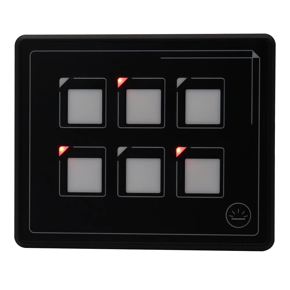 컨트롤패널 스위치 패널 LED 라이트 디스플레이, 6P RV 터치 멤브레인, IP67 방수, 자동차 전자 액세서리