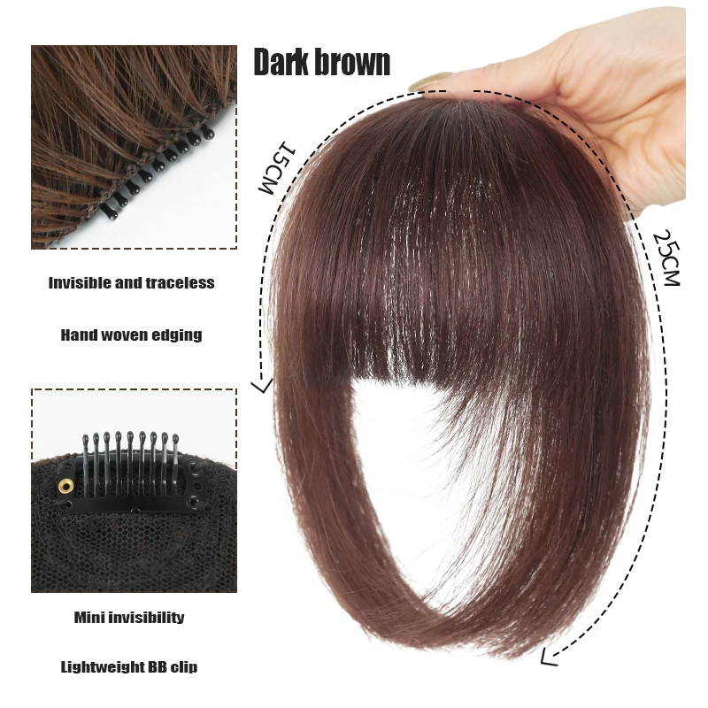 Hime cut Human Hair Blunt Bangs Clip In Human Hair Extension