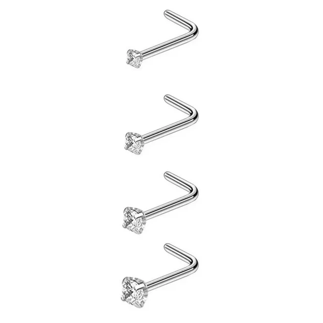 Pack De 120 Pendientes Para Nariz Y Cartílago - Acero Inoxidable 316L Hipoalergénico, 20G, Varios Tamaños, Incluye Piedras