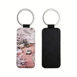 Personalised Photo Keychain - Custom PU Leather Keyring with Sublimation Printing (Rectangle)
