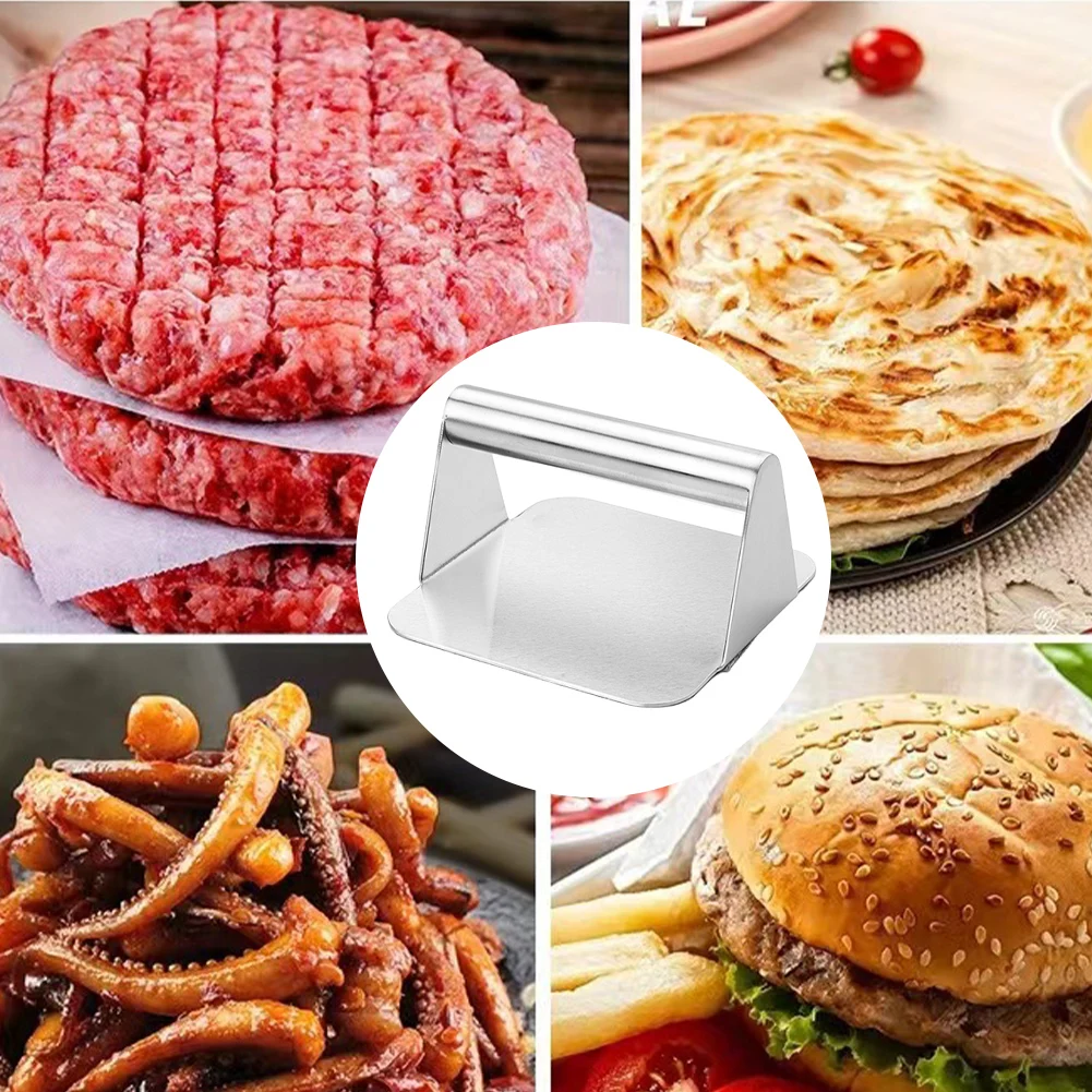 Stainless Steel Burger Smasher Non Stick Grill Press Hamburger Smasher Tool for Smashburger Bacon Ground Beef Meat Sausage