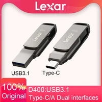 Original Lexar JumpDrive D400 Dual USB Drive Type C/A Memory Stick 32GB 64GB 128GB 256GB USB Type C Disk Dual Flash Disk For PC 1