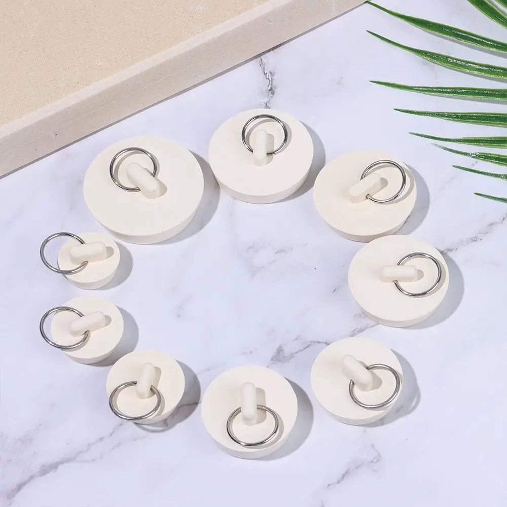 Kitchen Bathroom Water Sink Plug Hanging Ring Round Rubber Bathtub Stopper Leakage-proof Sewer Drain Cover