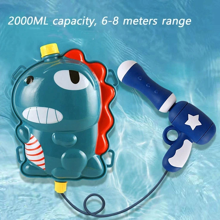 Children Summer Water Guns Toy Outdoors Swimming Pool Beach Paddle Toy Parent-Child Interaction Cartoon Backpack Water Fight Toy 3