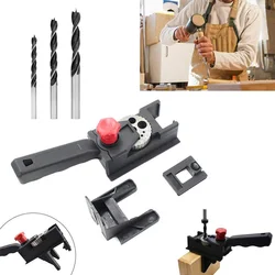Guide de perçage pour le travail du bois, Kit de gabarit de chevilles, Guide de perçage du bois, pince de bricolage, localisateur de trous droits 3 12mm 