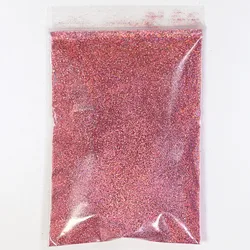 Laser Silver Holographic Chrome Nail Powder - Extra - Fine Glitter for Mirror Effect Nail Art, 50g (Pink)