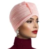 Women's Solid Color Knotted Turban Fold Chemo Cap Cancer Hat Hair Loss Headscarf Head Wrap Headband 1
