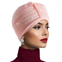 Women's Solid Color Knotted Turban Fold Chemo Cap Cancer Hat Hair Loss Headscarf Head Wrap Headband 1