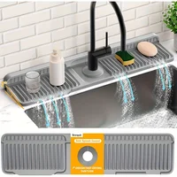 Kitchen Sink Splash Guard with 7° Slope Design,Quick Drain, Snap-On Fixation,Splash Catcher for Kitchen & Bathroom Countertops 1