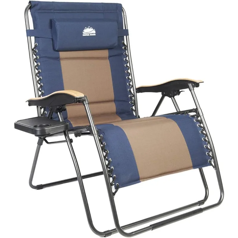 

Coastrail Outdoor Zero Gravity Chair Premium Reclining Lounger, Padded Seat, Mesh Back, Pillow, Cup Holder & Side Table