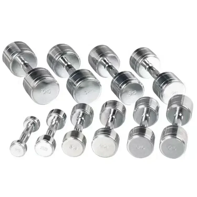 High Quantity Gym Equipment Free Weight Chromed Dumbbell Stainless Steel Chrome Dumbbell for Weight Lifting