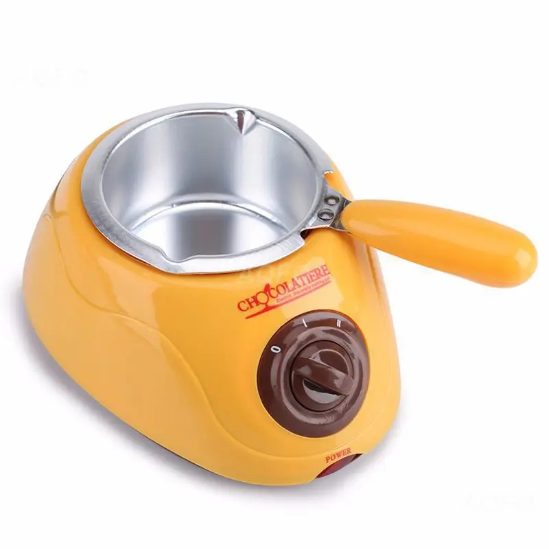 Hot Chocolate Melting Pot Durable Stainless steel&Plastic Electric Fondue Melter Machine Set EU plug