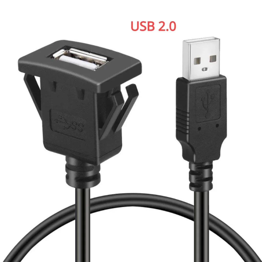 USB 3.0 Panel Flush Mount Extension Cable with Buckle for Car Truck Boat Motorcycle  Dashboard 1M USB 3.0 Panel Mount Car Acces - AliExpress