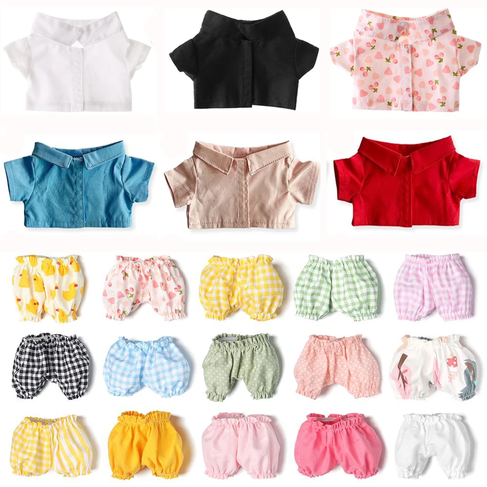 1PC Doll Shirt Pants 20 cm Doll Clothes Black White Cute Mini Clothes Dress Up Game Toys Accessories Kids Gift barbie doll clothes doll clothes doll clothes accessories doll accessories