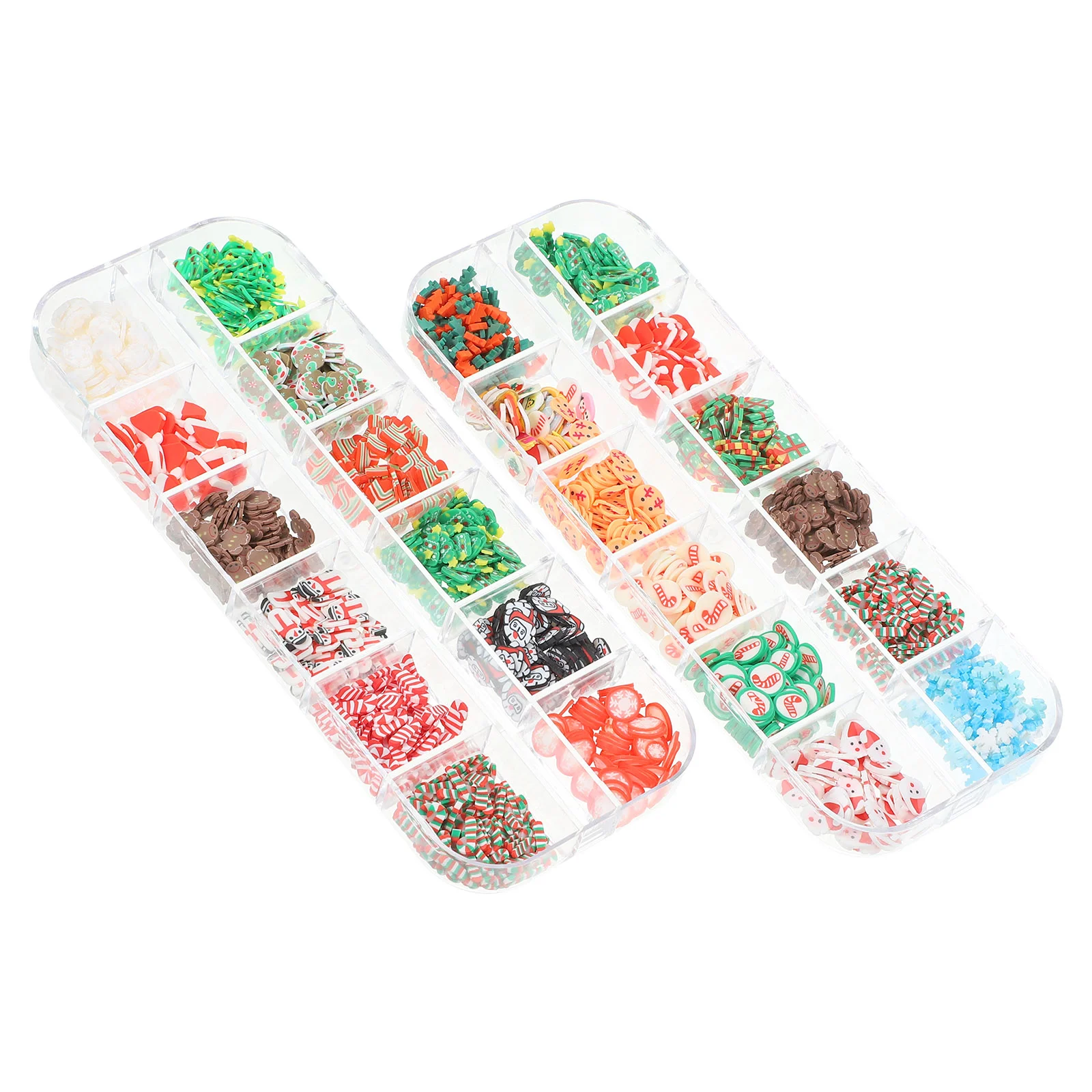 

2 Boxes of Christmas Nail Polymer Clay Sheet Sequin for Women Nail DIY Decor