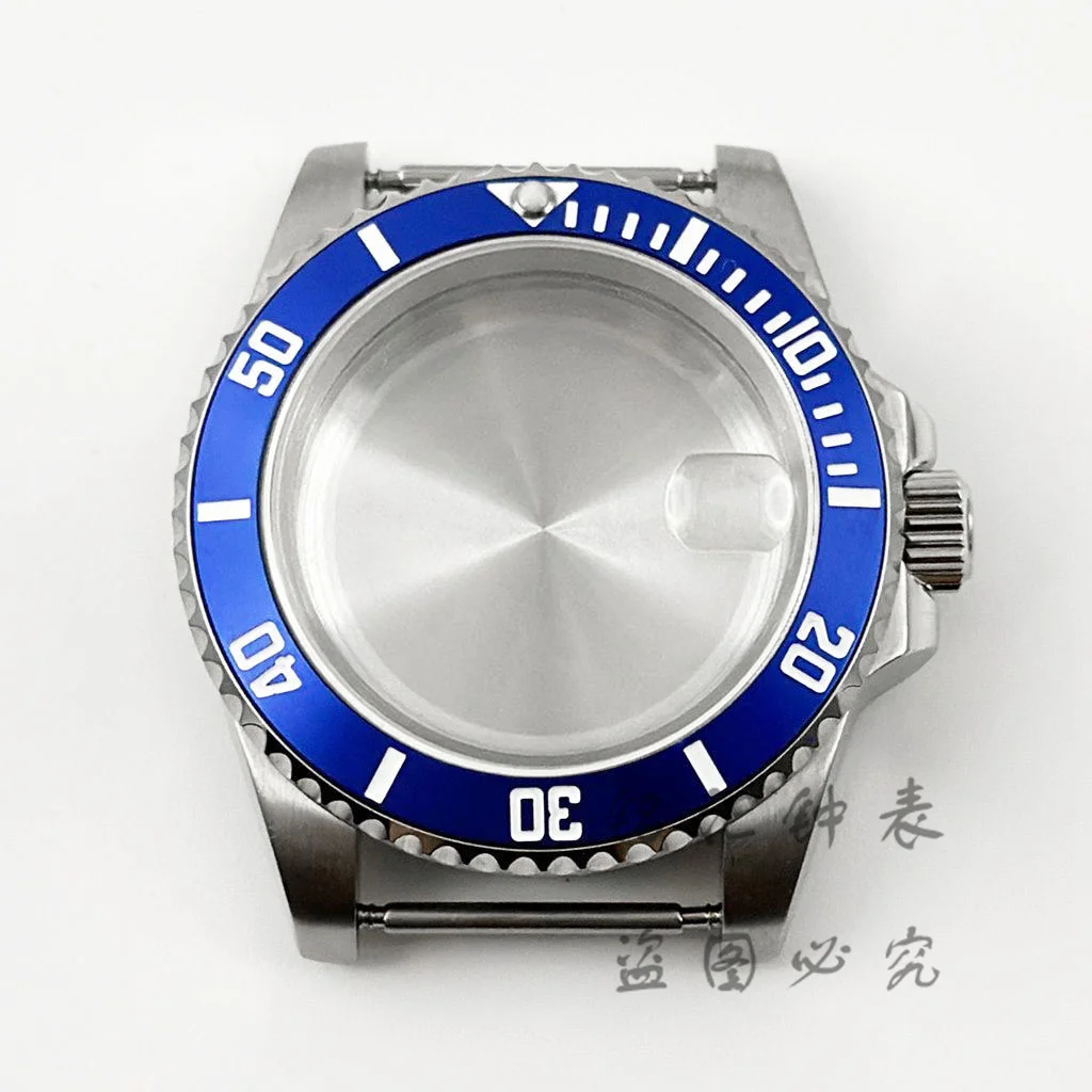 High-Quality 40MM GMT Watch Case with Aluminum Bezel, Stainless Steel Finish