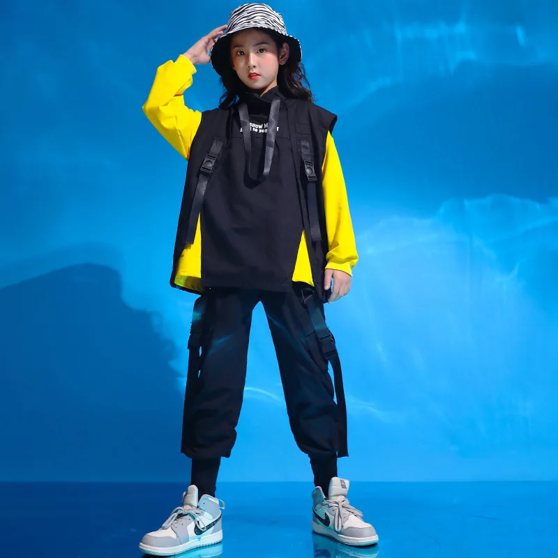 Girls Hip Hop Clothing Streetwear Harajuku Jogger Tactical Cargo Pants for Boys Dance Costume Clothes for Kids