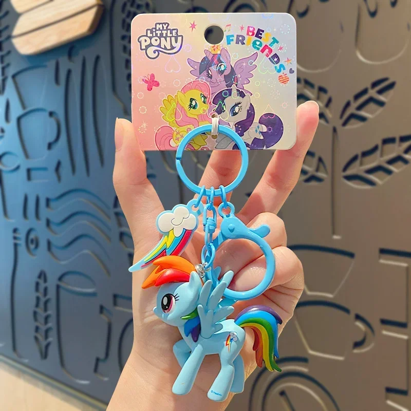 My Little Pony Anime Keychain Twilight Sparkle Pinkamena Diane Pie Fluttershy Rarity Rainbow Dash KeyBuckle Kids Birthday Gifts 5