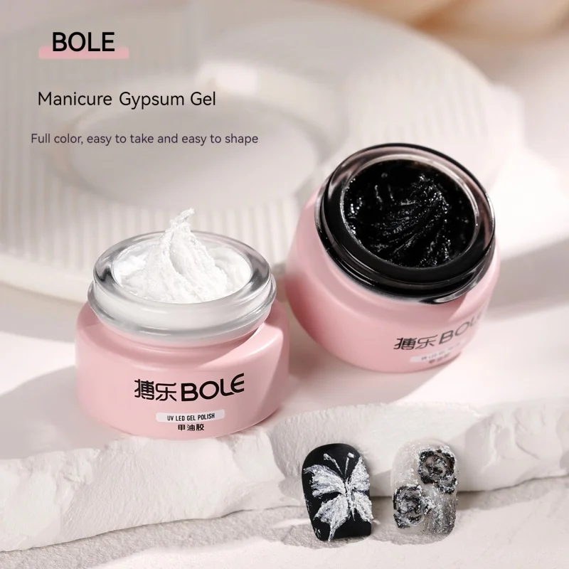 BOLE Gypsum Nail Gel Polish 8ML Wash Free 3D Micro Sculpture Nail Art Painting UV Gel Varnish Manicure Decorations