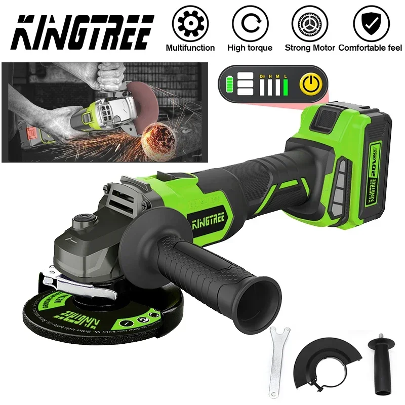 

Kingtree Brushless Angle Grinder 20V Grinding Machine Cordles Electric Lithium Battery Hand-held Cutting Polishing Power Tool