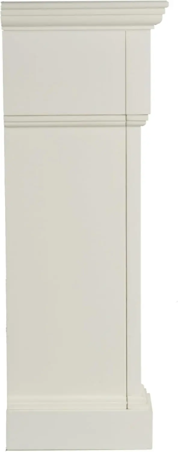 Calvert Electric Carved Floral Trim Fireplace 44.5" W X 14.5" D X 40.25" H Ivory Expediency Durable Living Room or Dining Room 3