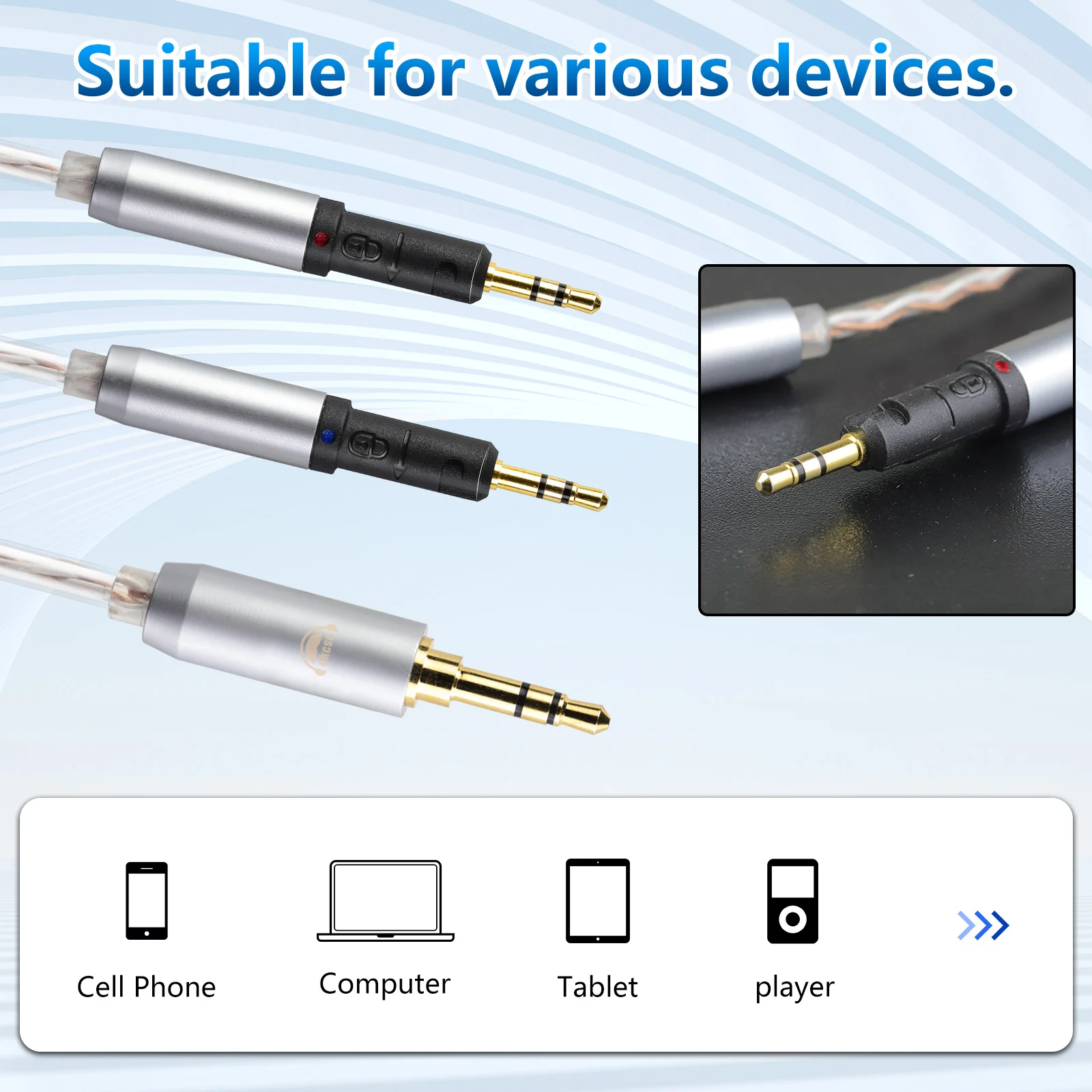 オーディオテクニカ ATH-R70xa　4.4ｍｍケーブルセット Amazon | luxferre 4.4 mm ath-r70x r70x 交換 リケーブル 4.4 mm