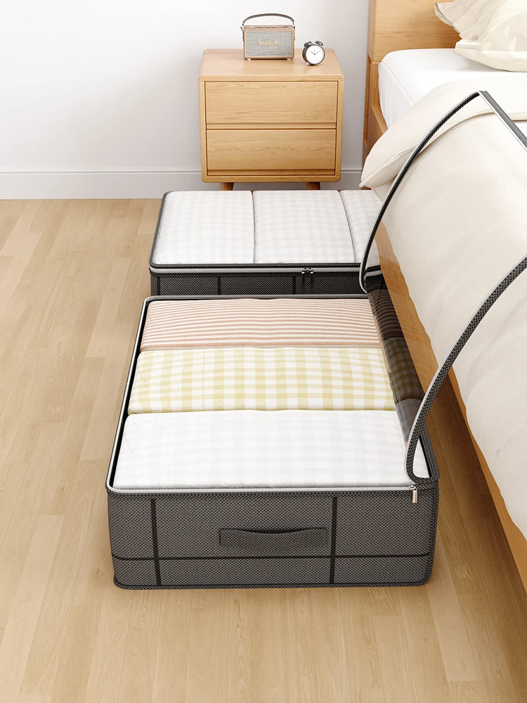 Heavy-duty under-bed storage bag Foldable storage box with large transparent window suitable for closets Dorm bedding clothes 5