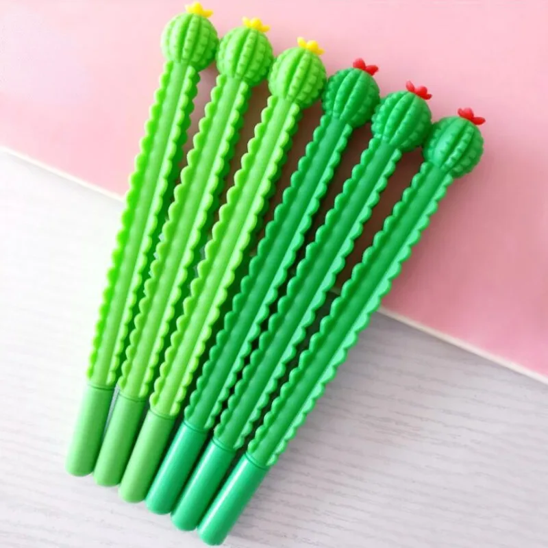 

4 шт. Lytwtw гелевая ручка с кактусами растения, нейтральные школьные и офисные принадлежности, канцелярские принадлежности для письма, милые, милые, креативные, Симпатичные Ручки