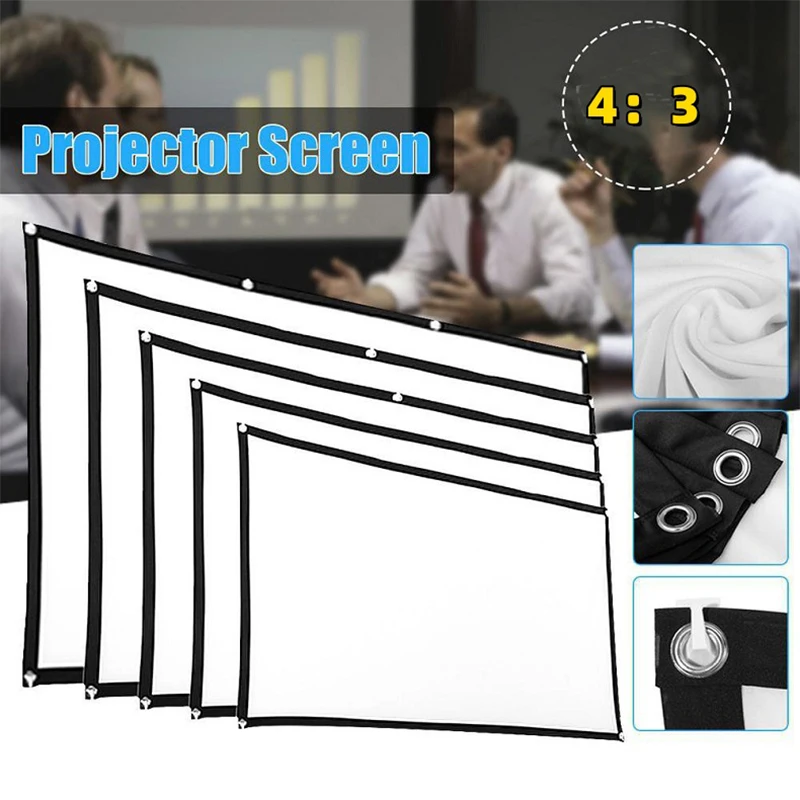 

Portable folding soft curtain 60 72 84 100 120 150 inch 16:9/4:3 projection movie cloth home theater curtains