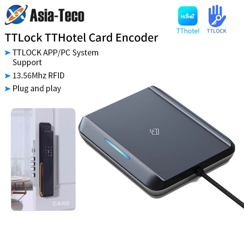 Asia-Teco موزع مفاتيح ذكي E5SN TTLOCK APP قارئ RFI...