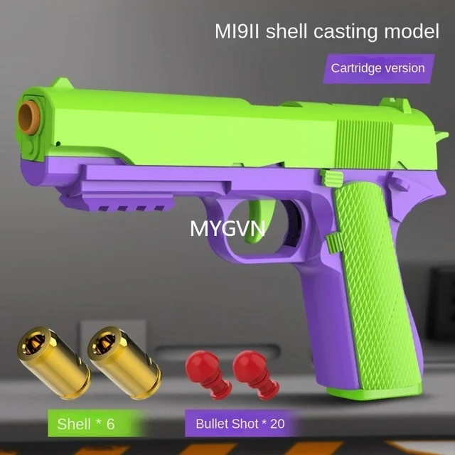 USP Children Carrot Soft Bullet Gun1911 Automatic Reloading Drum Manual Burst Eject The Shell Model Gun Toy Child Adult Birthday 6