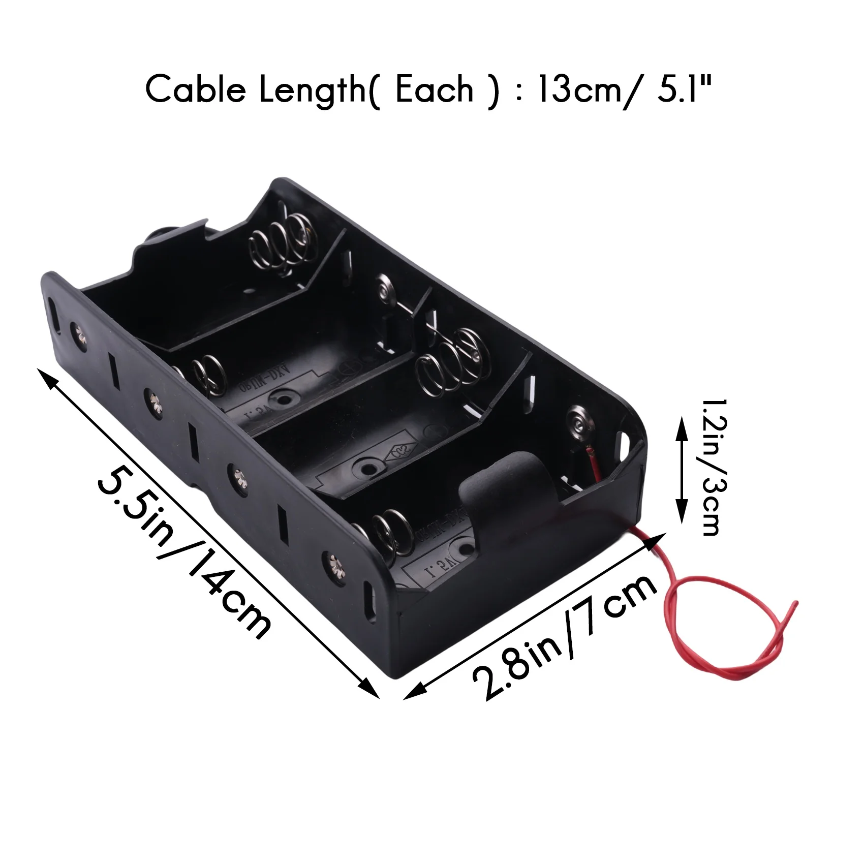 A02R 스프링 클립 검정색 4 x 1.5V D 크기 배터리 배터리 홀더 케이스