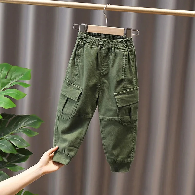 Children's Pants Spring and Autumn Korean Kids Boys Cargo Pants Handsome Casual Trouser Baby Sports