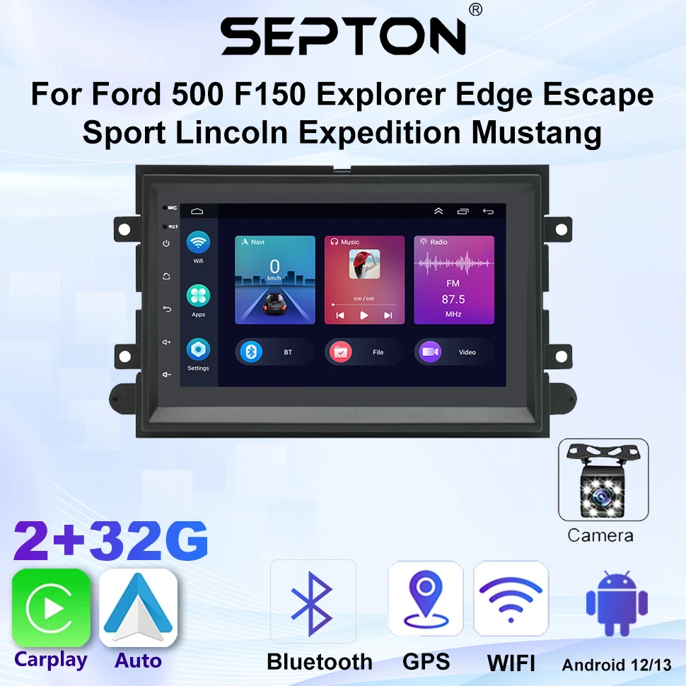 

SEPTON Android12 Car Radio for Ford 500 F150 Explorer Edge Escape Sport Lincoln Expedition Mustang Wifi Carplay Android Auto GPS