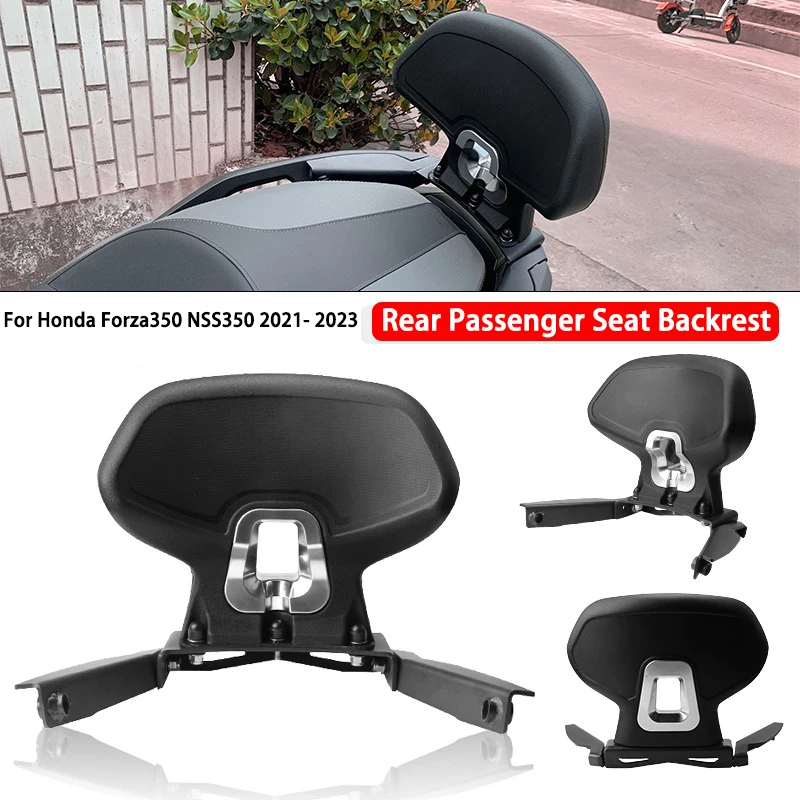 NEW Motorcycle Black Rear Passenger Seat Backrest Cushion Back Rest Pad For Honda FORZA 350 NSS