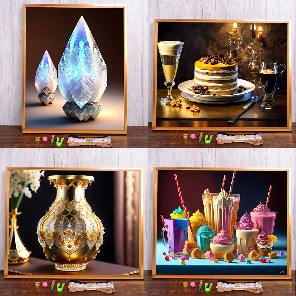 

Натюрморт, пейзаж, Печатный холст, 11CT, Набор для вышивки крестиком, рукоделие, вязание, хобби, нить, рассчитано, декор комнаты