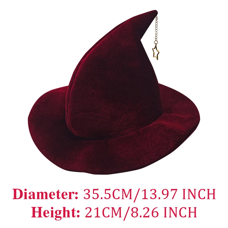 Star Pendant Witch Hat Wizard Hat Witch Makeup Stage Party Dress Up Party For Performance