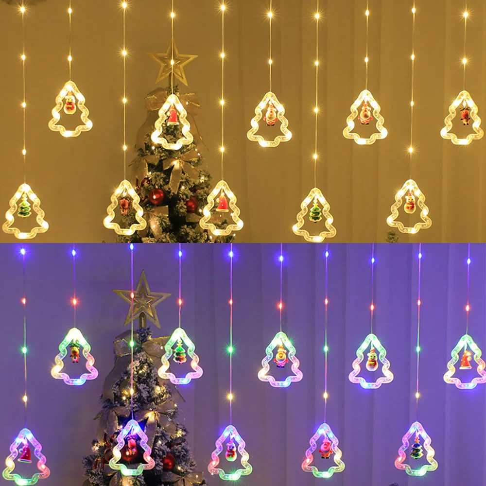 2026 lindo árbol de Navidad luces LED de cortina para decoración de ventanas  fondo de fiesta luces de cadena suministros de decoración del hogar de  vacaciones - AliExpress