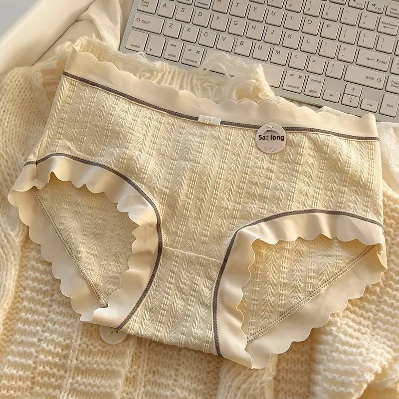 Pure Cotton Ladies Underwear Breathable Full Cotton Crotch Seamless Triangle Pants Comfortable All Cotton Vaginal Part