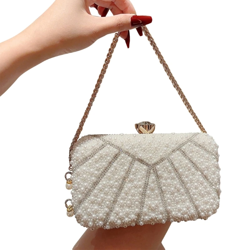 

Women Beaded Handbag Lady Evening Bag Shoulder Crossbody Bag Purse
