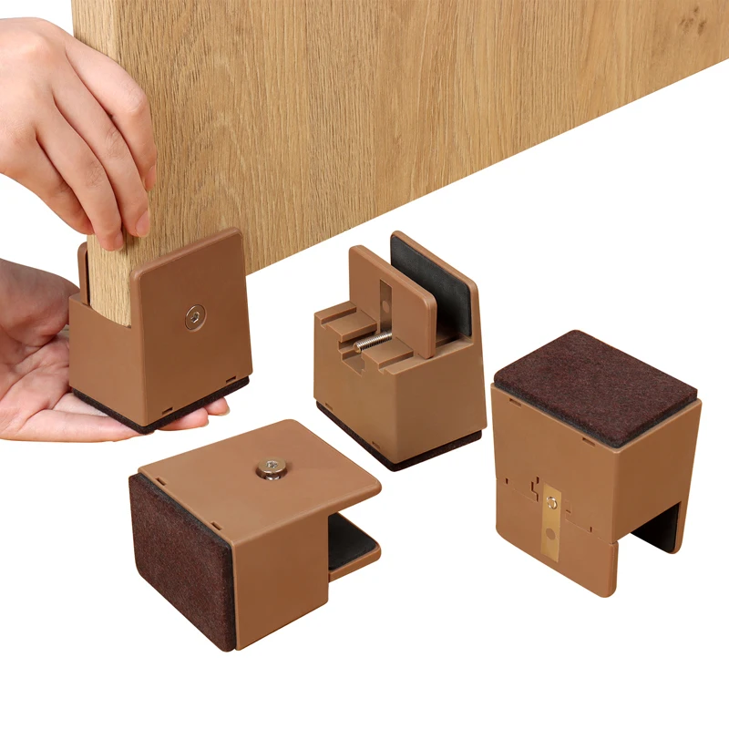 4PCS-Adjustable-Chair-Feet-Riser-Screw-Clamp-2-4-Inch-Height-Heavy-Duty ...