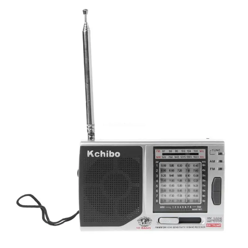 Kk 9803 fm mw sw1 8 full 10 band hi sensitivity radio receiver with