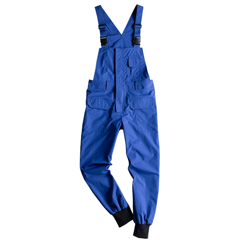 Safari Style Pockets Overall Lovers Streetwear Work Cargo Pants Jumpsuit  Men Dungarees Baggy Bib Trousers Hip Hop Strap pants5XL