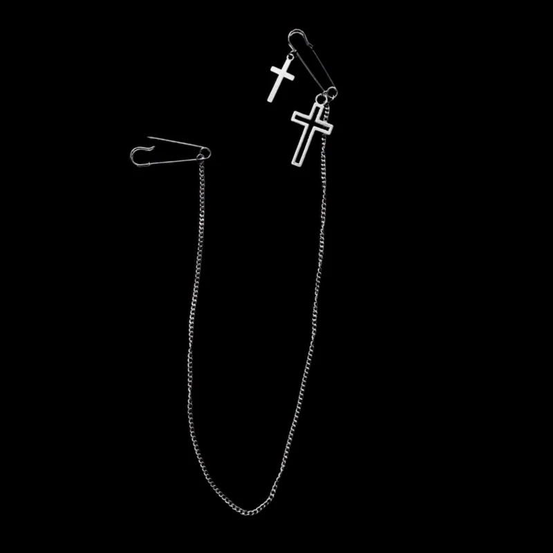 Новинка для подвесной броши-цепочки с крестом, костюмной шпильки на лацкане для женщин-подростков, мужчин, пальто Brooc