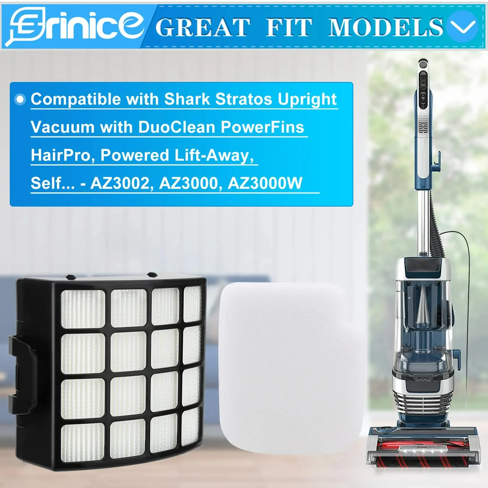 Kit di filtri per aspirapolvere verticale Shark Stratos AZ3002 AZ3000