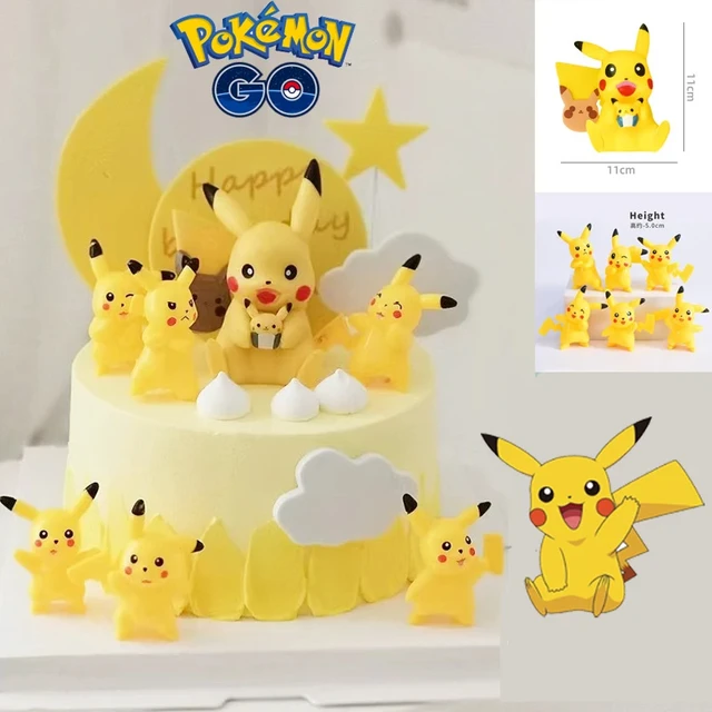 Pokemon Anime 6pcs/Set Pikachu Figures Doll Cake Topper Pvc